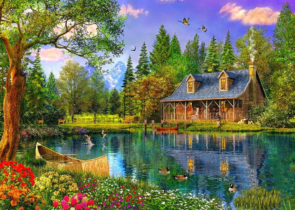 Digital Art Lake House - Wallpaper Cave
