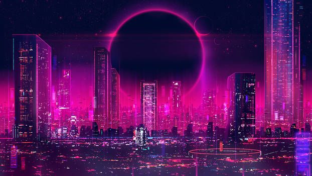 Neon pink city - Wallpaper Cave