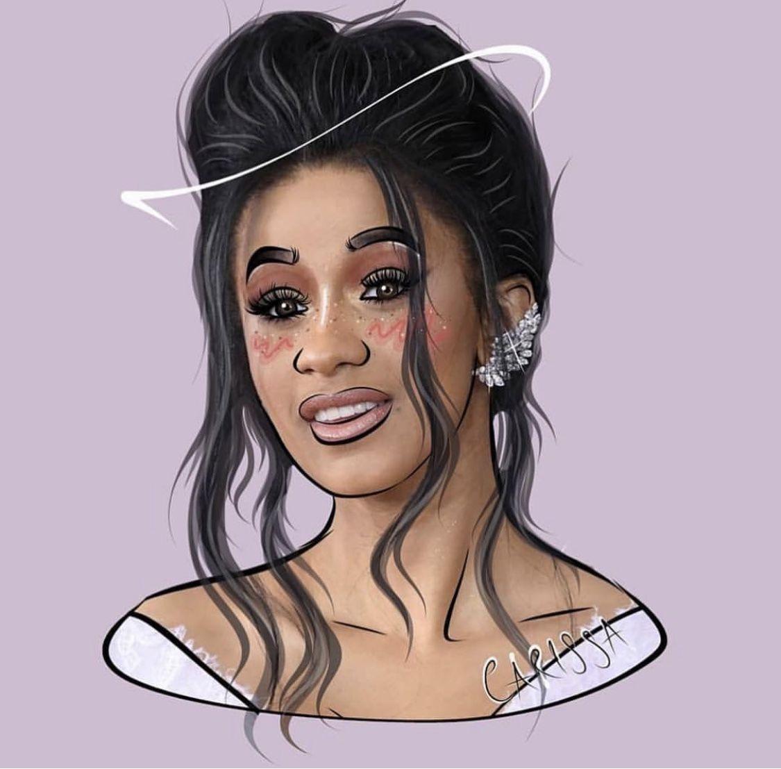 cardi b cartoon wall cute - Wallpaper Cave