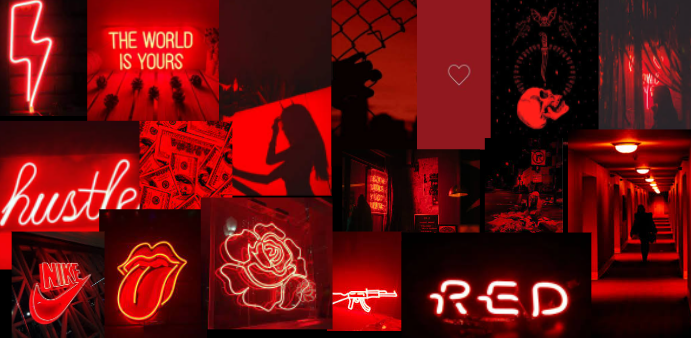 red neon wallpaper collage - Wallpaper Cave