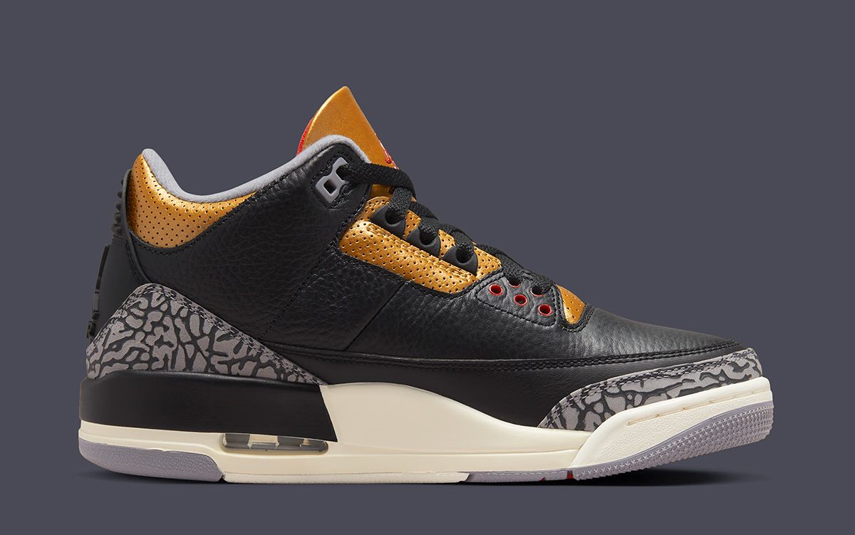 jordan 3 black cement gold