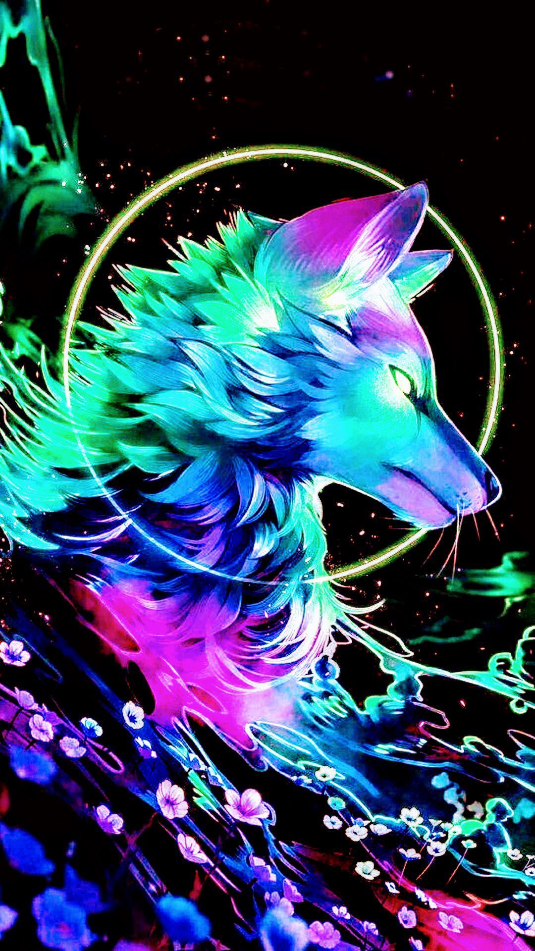 Neon wolf - Wallpaper Cave