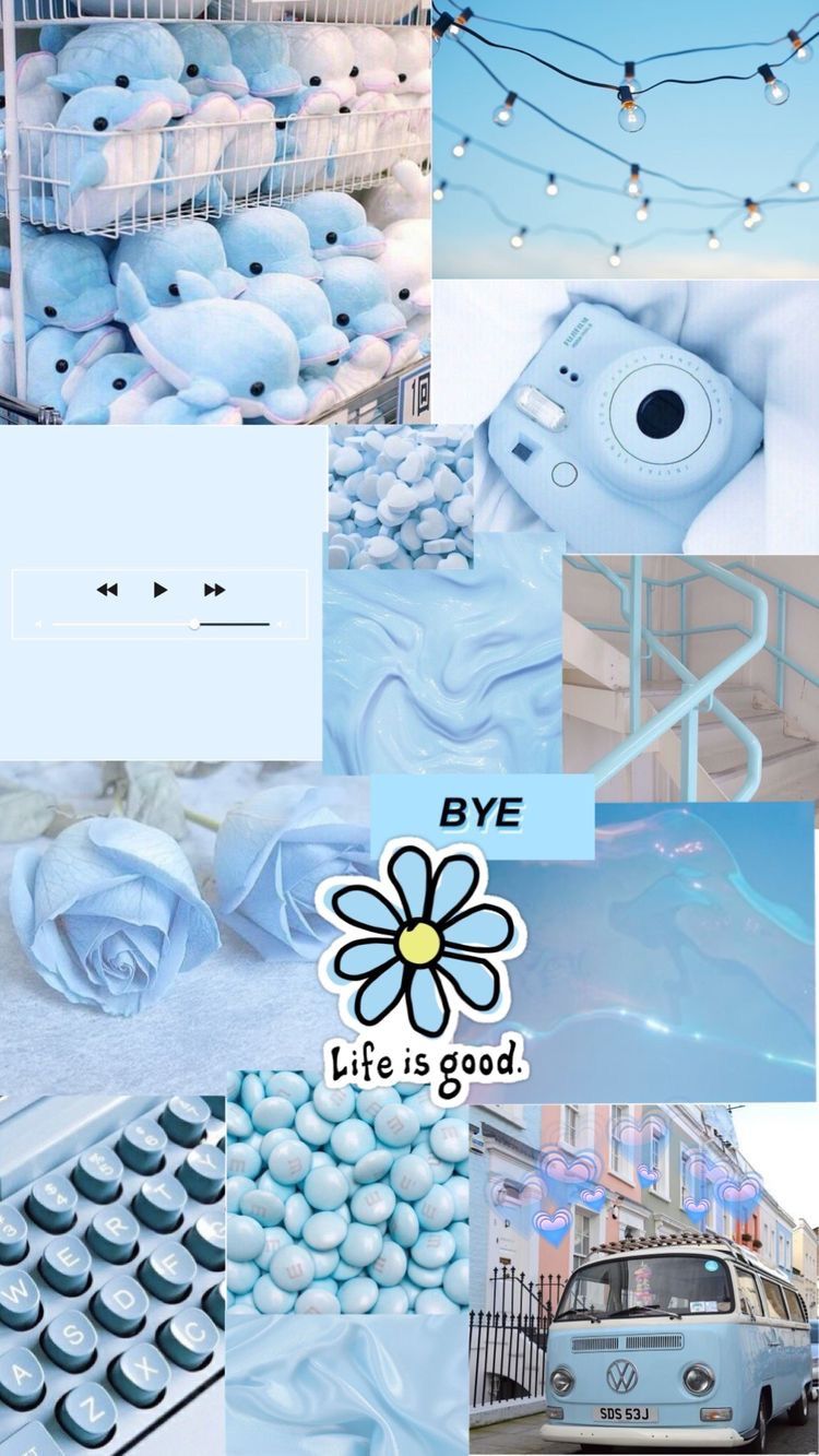 Aesthetic Baby Blue Collage Wallpapers - Wallpaper Cave