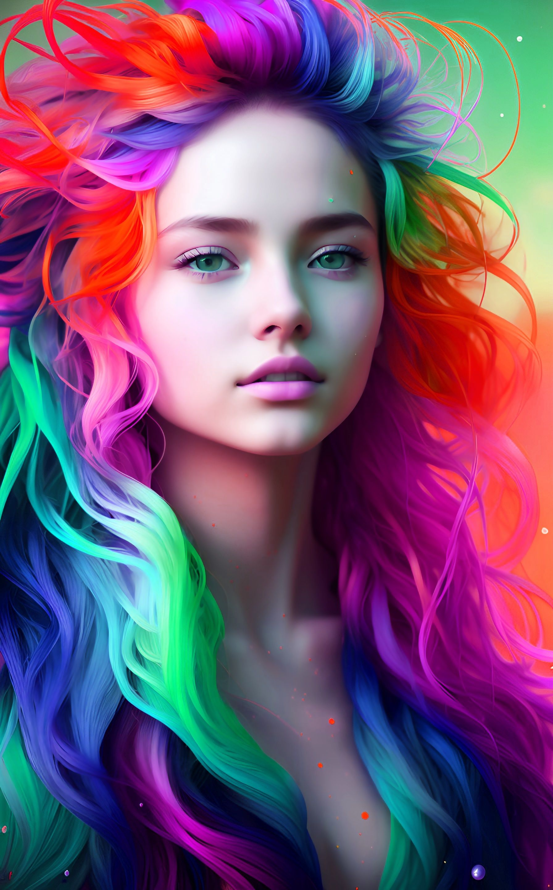 girl, colorful, phone wallpaper - Wallpaper Cave