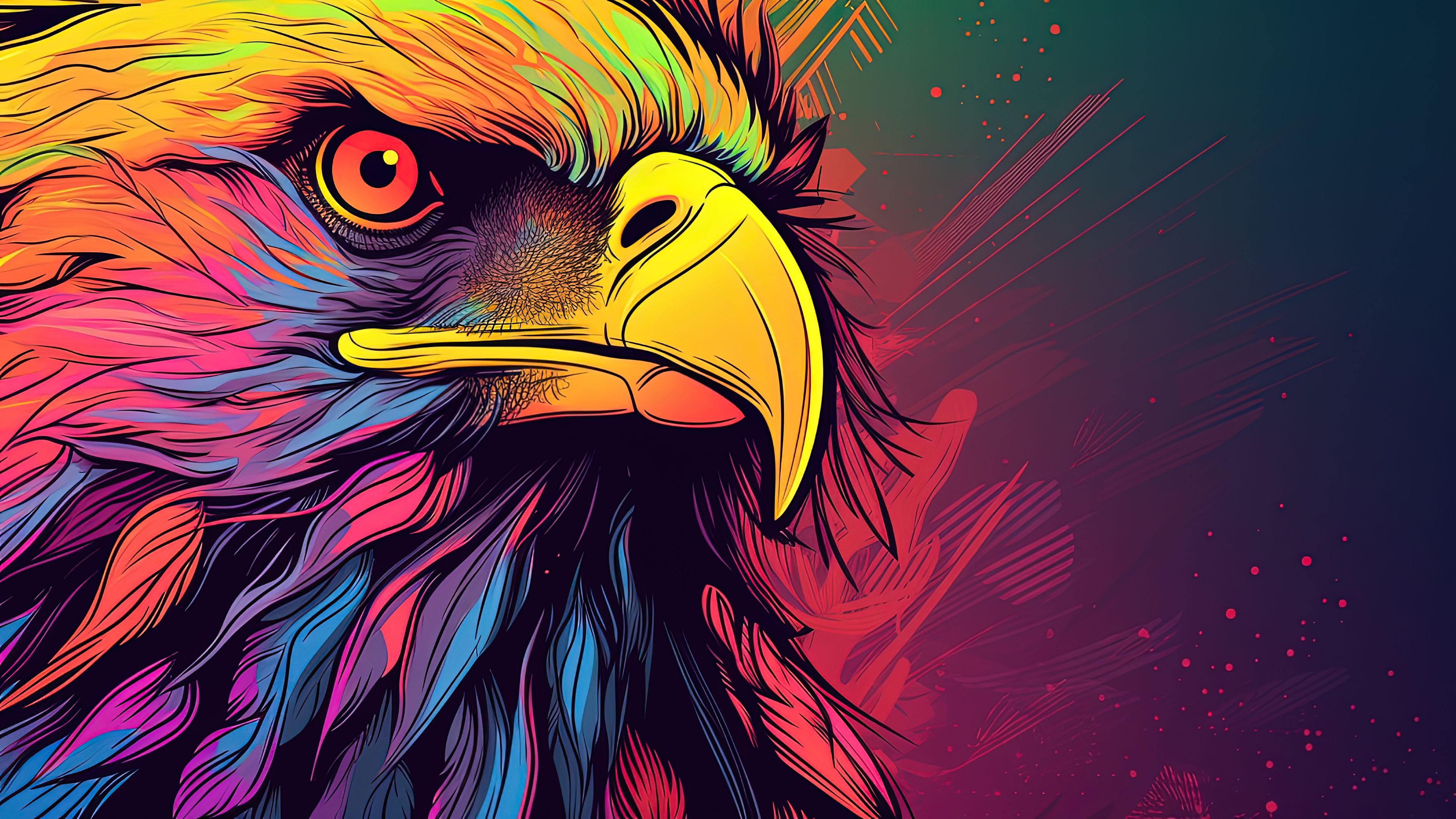 Vibrant Line Art of an Eagle - Wallpaper Cave