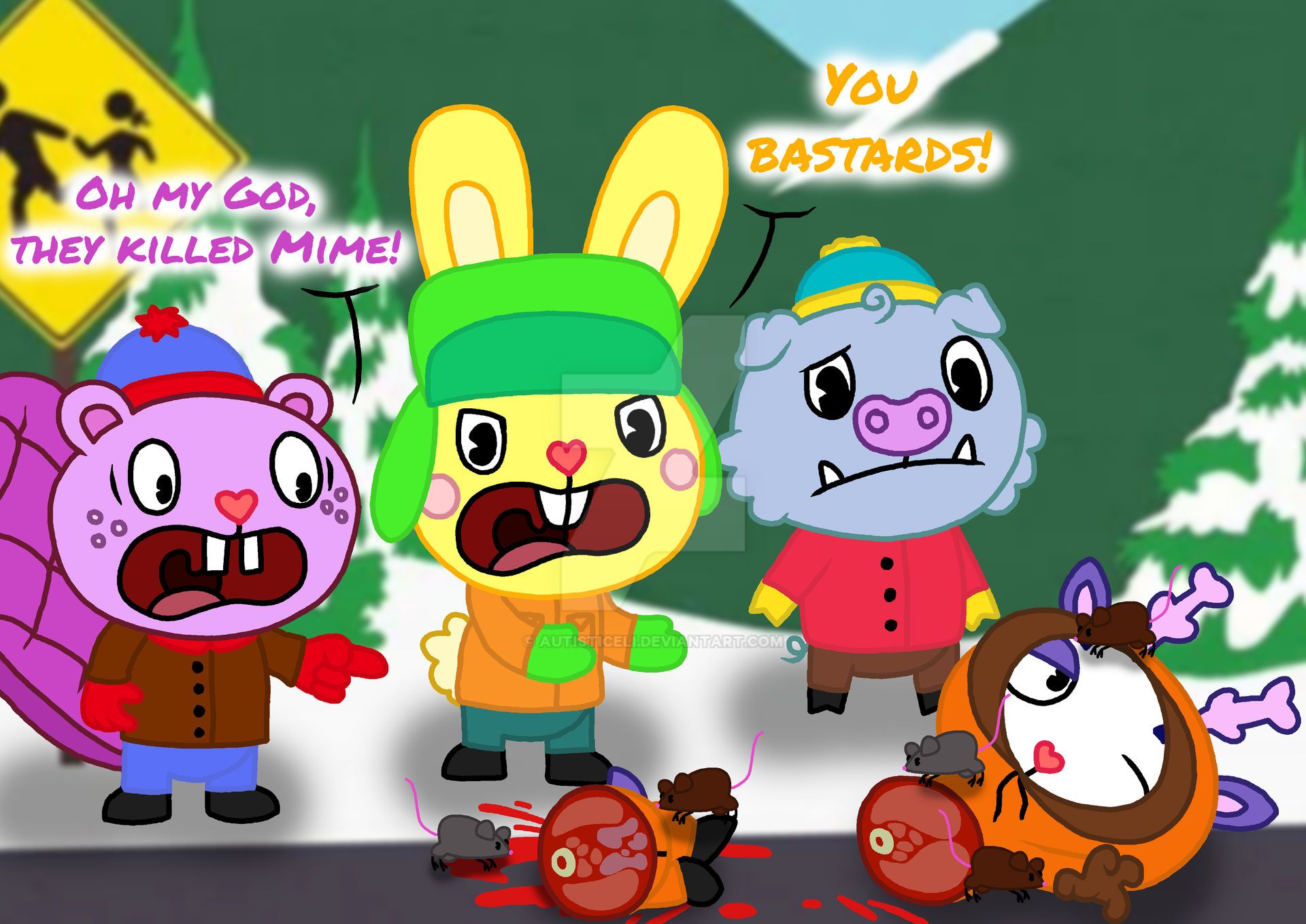 happy tree friends and south park - Wallpaper Cave
