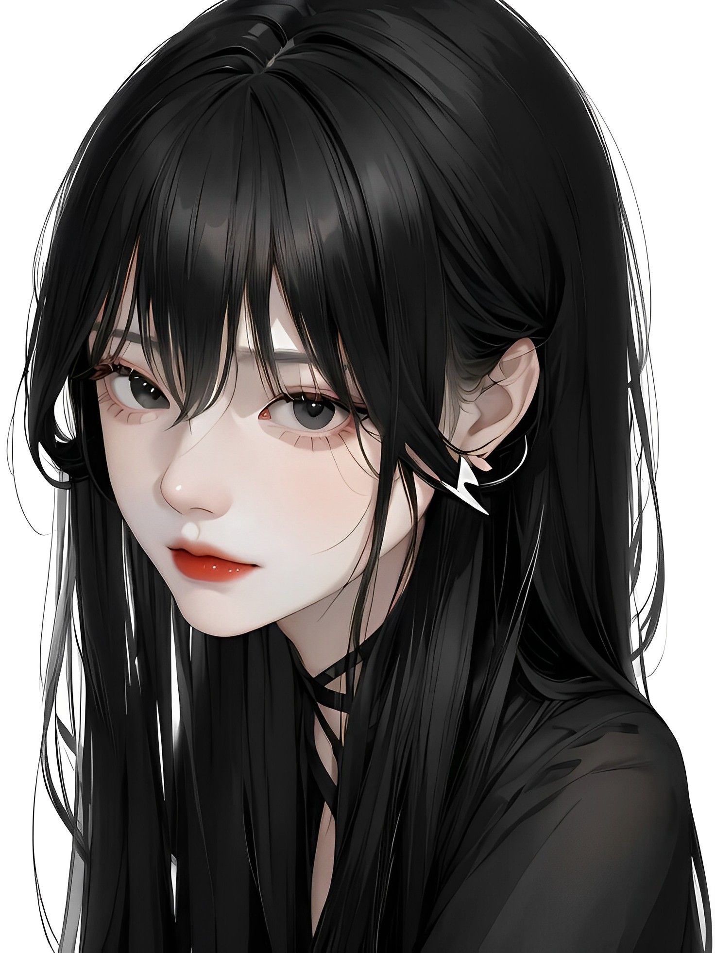 Anime girl with black straight hair - Wallpaper Cave