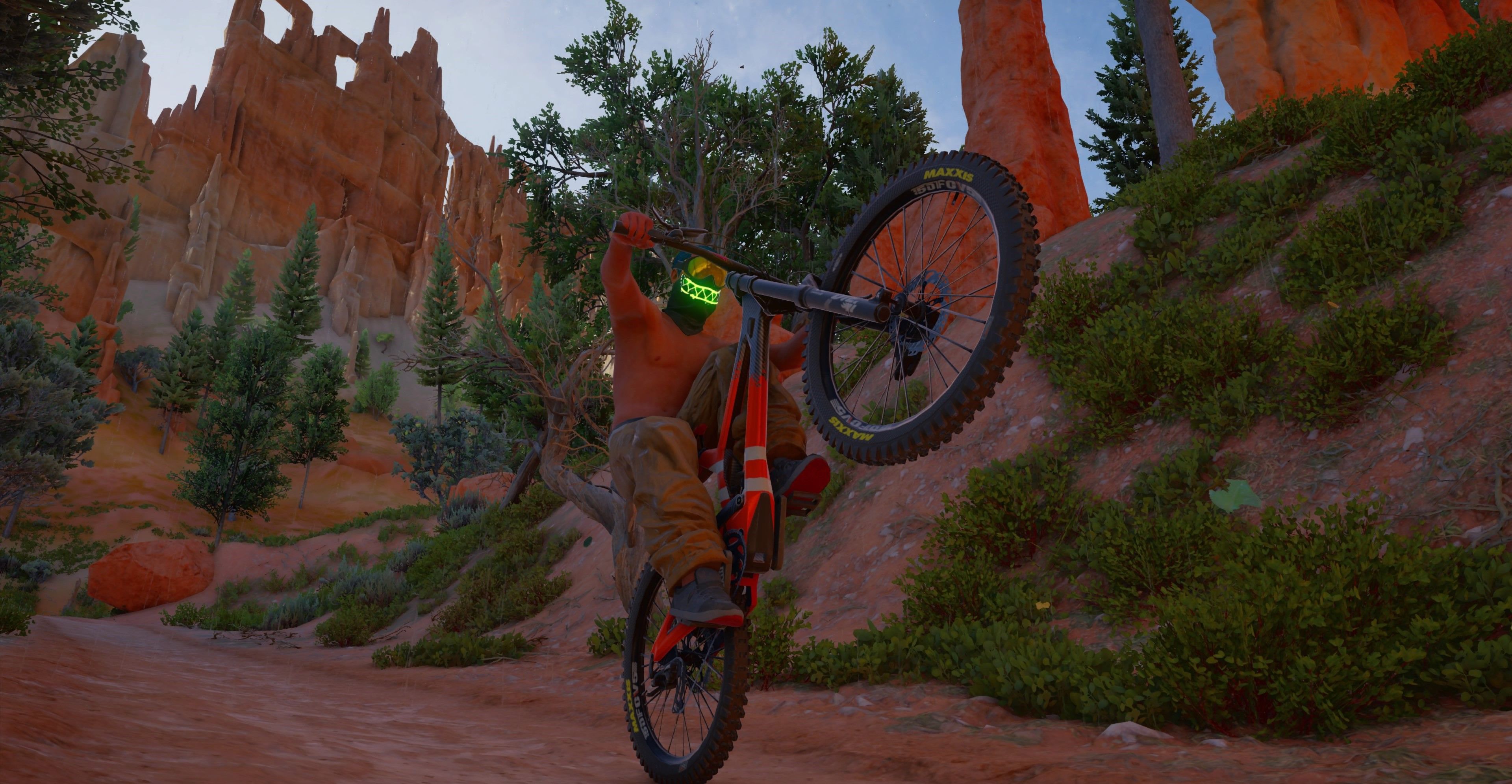 riders republic character doing a wheelie Wallpaper Cave