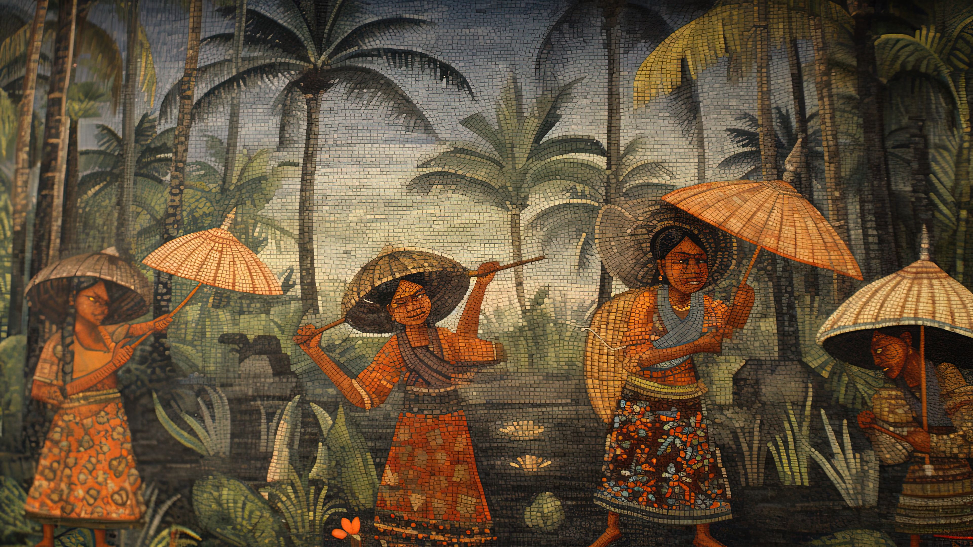 Intricate Bali Mosaic Art Wallpaper Cave