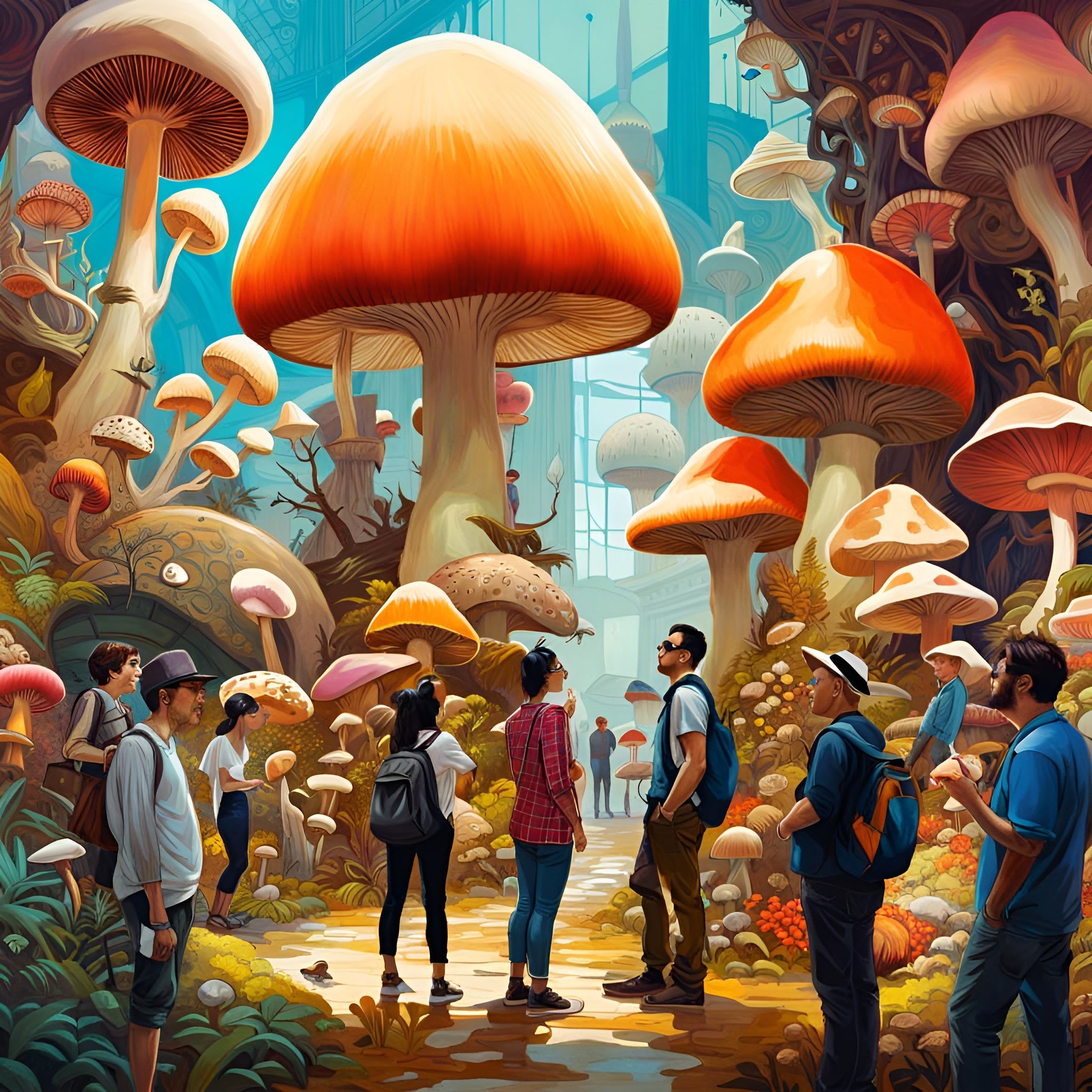 Mushroom Exhibit - Wallpaper Cave