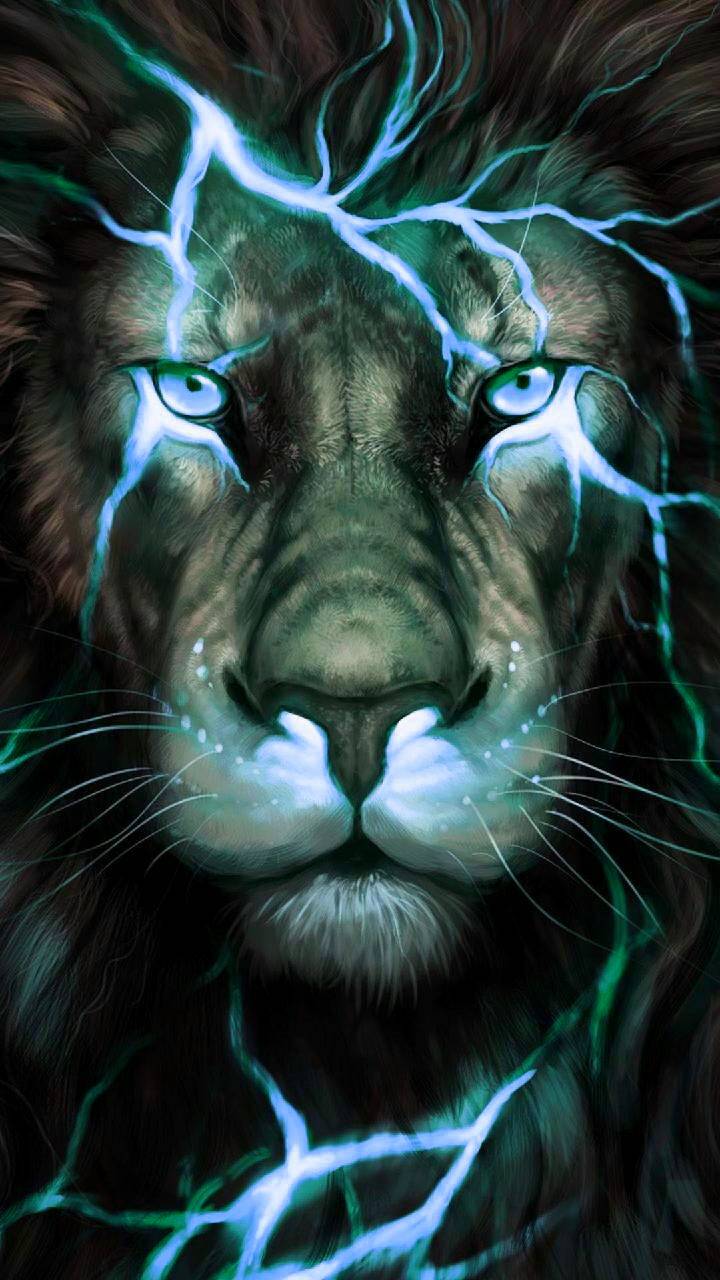 blue lightning lion - Wallpaper Cave