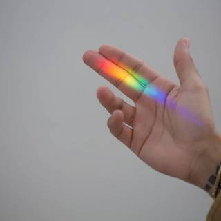 Rainbow in a hand