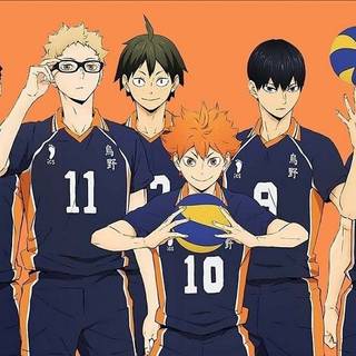 Anime Haikyuu!! Karasuno team volleybl