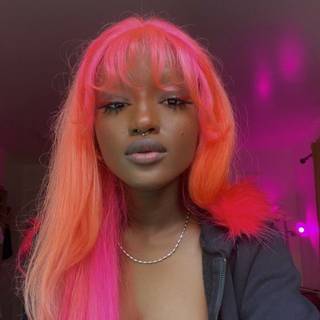 Pink and orange lace front 