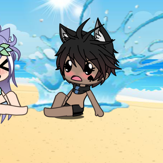 Jay and Shadow at the beach! (On a date) ;)