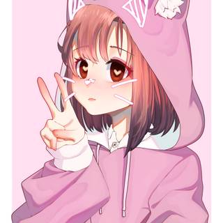 cute,hoodie,anime girl,wallpaper