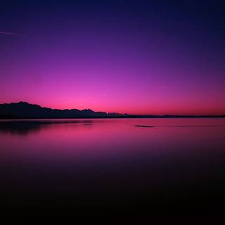 Calm Body Of Water, backlit, Chiemsee, dawn
