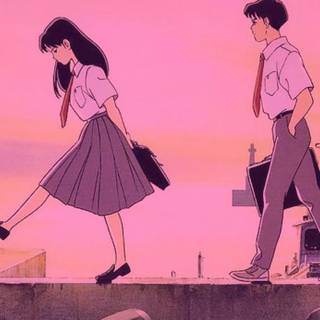 girl and boy walking