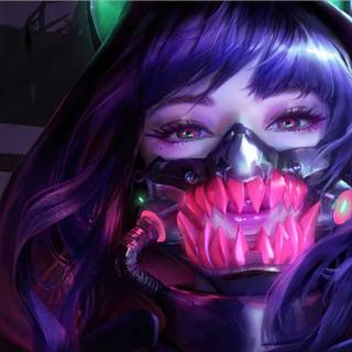 cyberpunk 2077,girl ,purpule neon wallpaper