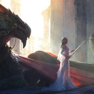 Dragon and white woman