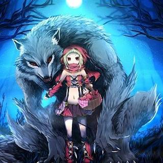 Girl with a wolf