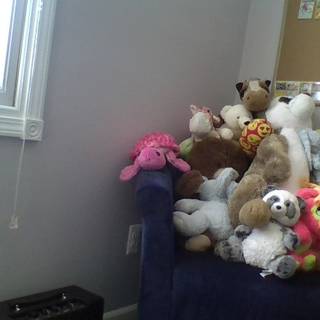 my brother set up all my stuffies lol