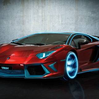 I love this red and blue fast Lamborghini car in the world