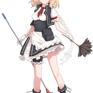 Ann in a maid dress
