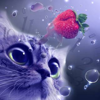 When cats like strawberries too much