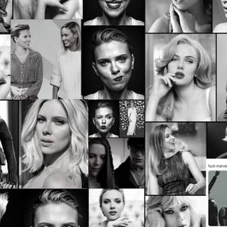 Scarlett Johansson collage black & white