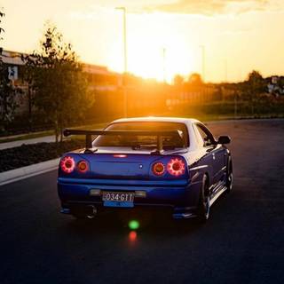 Nissan R34 Skyline w Sunset