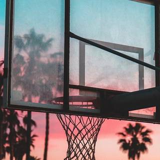 basketball sunset
