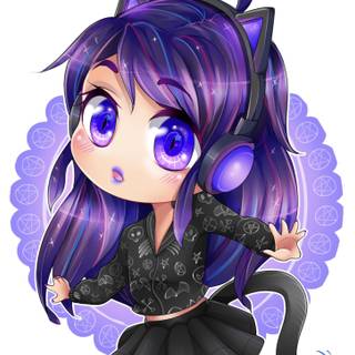 Cute purple Cat girl