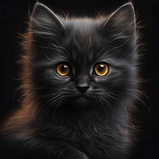 Cute Black Kitten Cat 4k UHD Wallpaper 16:9