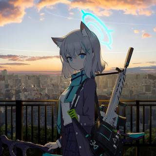 Arctic fox anime girl