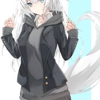 Arctic fox anime girl
