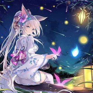 Arctic fox anime girl