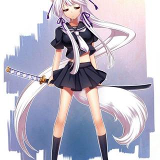 Arctic fox anime girl