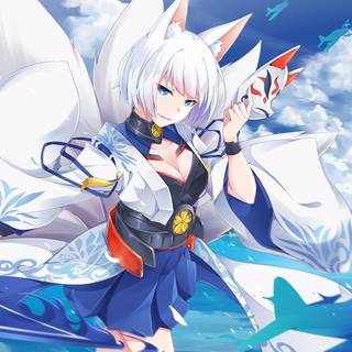 Arctic fox anime girl