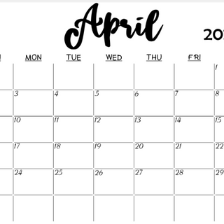 April Calendar of 2023