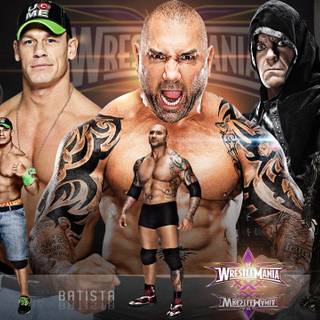 me and Makalah and our 2 kids go and see WWE Wrestlemania 30 we going to  see undertaker vs john cena vs batista in a triple threat match