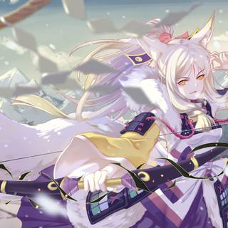 Arctic fox anime girl