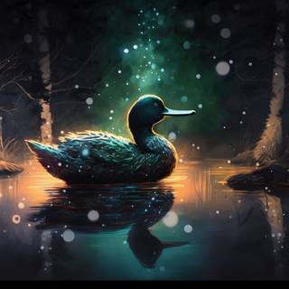 4k UHD Magical fantasy Duck Digital Painting Wallpaper