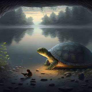 4k UHD Turtle Digital Painting Wallpaper