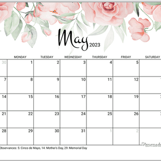 May 2023 Calendar