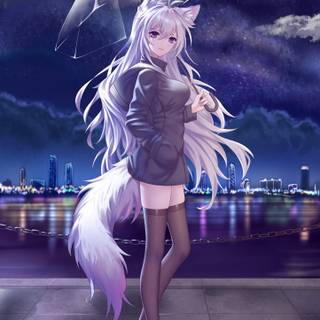Arctic fox anime girl