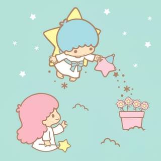 Twin Stars Watering Flowers