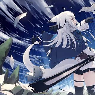 Arctic fox anime girl