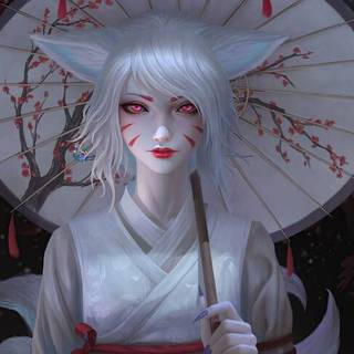 Arctic fox anime girl