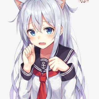 Arctic fox anime girl